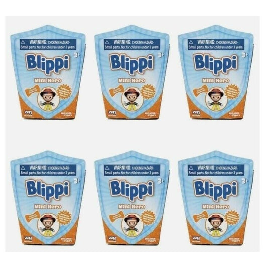 BLIPPI Mini Hero Surprise Squishable Figure Box Lot of 6 NEW