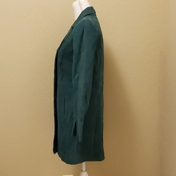 d&co. Green Faux Suede Button Jacket Size XXS