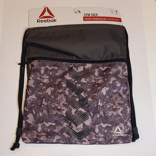 Reebok Gray and black camo gym sack