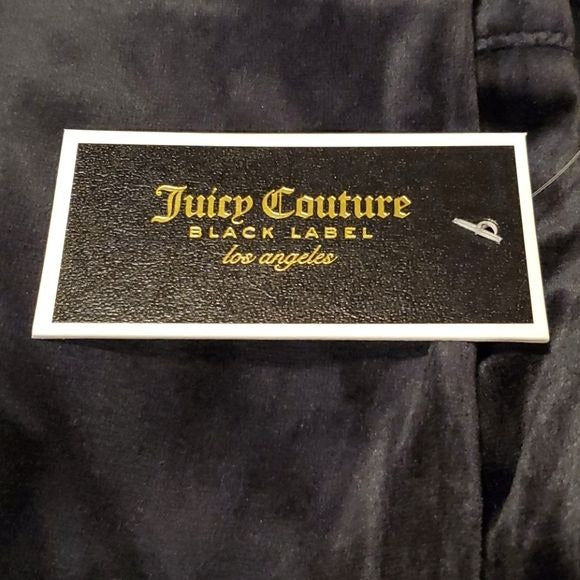 Juicy Couture Pitch Black Velour Cropped Trousers