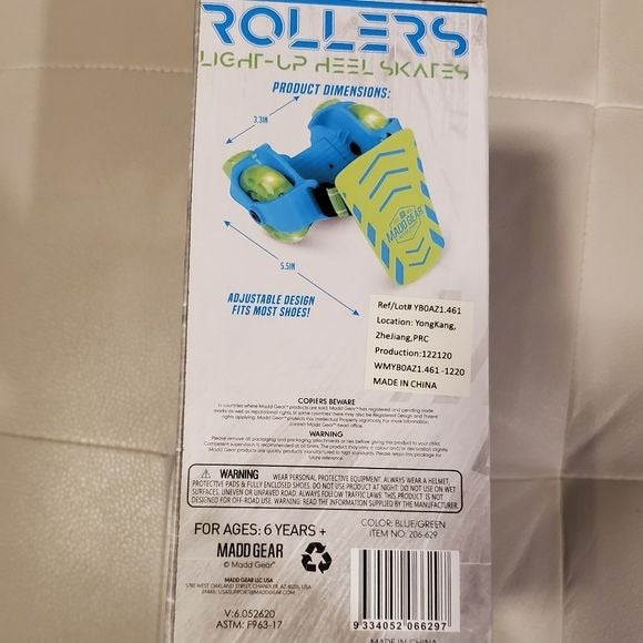 Rollers Light Up Heel Skates NWT