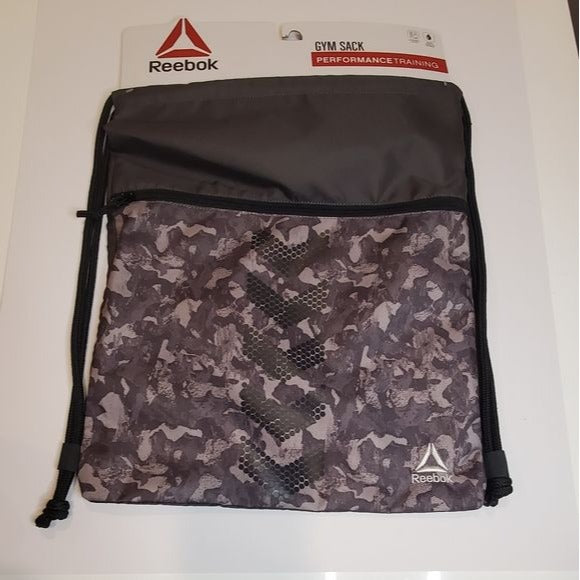 Reebok Gray and black camo gym sack